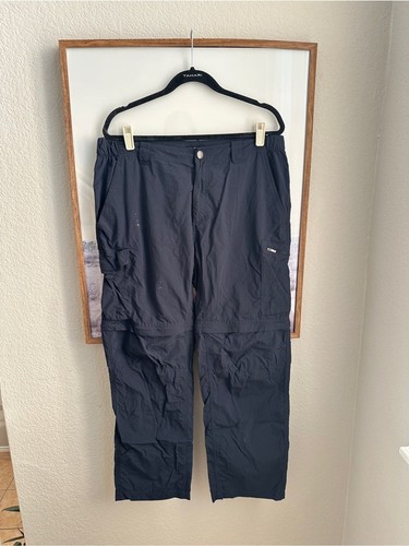 Columbia Convertible Cargo Pants 36x32 Navy Zip Off Hiking Outdoor