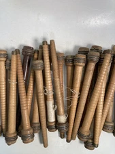 Wood Bobbins Spools Wooden Industrial Style Spindles 8.75" Wooden Quills Lot-30: