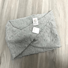 Crewcuts Gray Cotton & Wool Blend Swiss Dot Knit Snood Infinity Scarf OS NWT