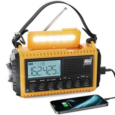 Radio, 5000mAh/18500mWh Weather Radio, Solar Hand Crank Radio with AM/FM/SW/N...