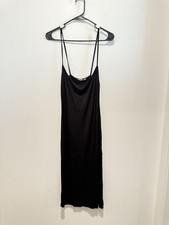 Nastygal Black Strappy Midi Slip Dress 12