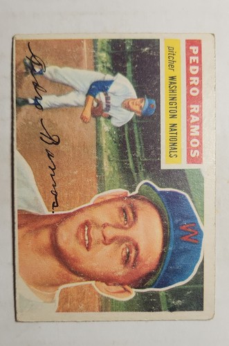 Pedro Ramos [Gray Back] #49 1956 Topps card