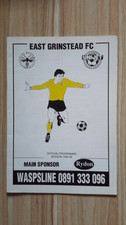 EAST GRINSTEAD v EASTBOURNE UNITED SSSEX COUNTY LEAGUE PROGRAMME 27-04-1996=MINT