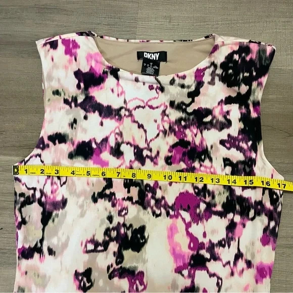 DKNY padded-shoulder abstract pattern shell top, … - image 12