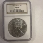 2002 American Silver Eagle Dollar Coin NGC Certified MS69 Brown Label