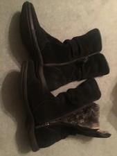 Ladies Black Suede Boots Size 7
