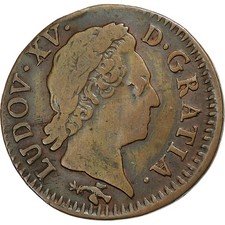 Frankreich, Louis XV, 1/2 Sol, 1770, Besan&ccedil;on, Kupfer, S+, Gadoury:275