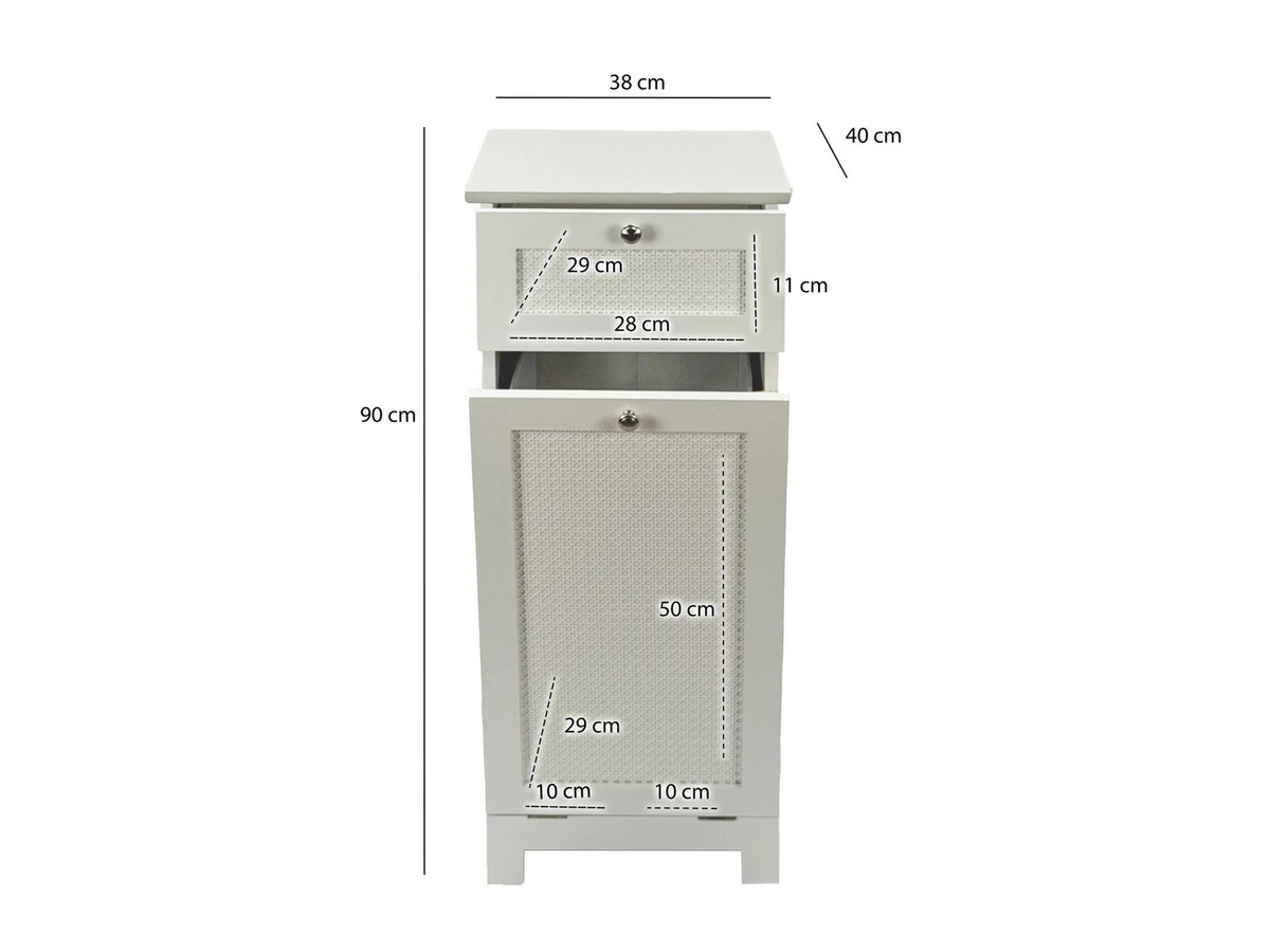 90 cm blanco mueble nicho cesta portaropa baño