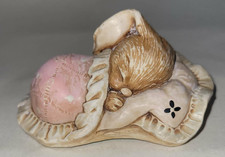 Rare, Vintage, Pendelfin Stonecraft "Snuggles" Pale Pink Hand Painted Circa 1958