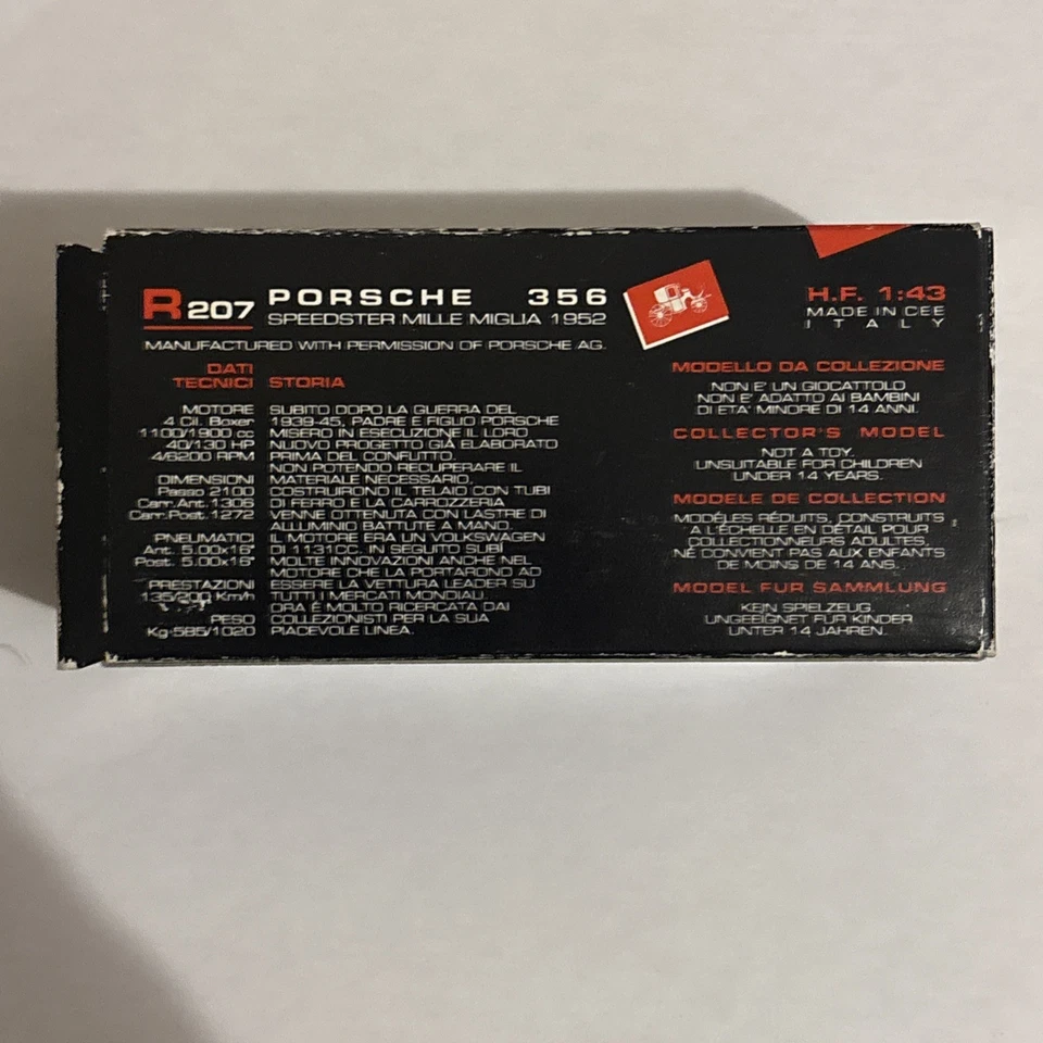 1/43 BRUMM R207 PORSCHE 356 SPEEDSTER  MILLE MIGLIA #403 - Immagine 2 di 2