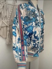 Replay Damen Bomberjacke Satin Blumen Gr. S ,...