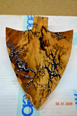 #ad #ad Lichtenberg Fractal Burn European Deer Horn Mount Plaque Arrowhead Pecan Wood $45.00