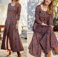 Soft Surroundings Country Cottage Rustic Boho Alcott Maxi Dress Petite Medium