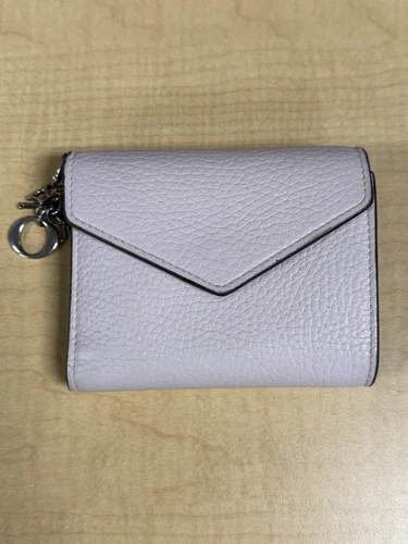 Portefeuille Christian Dior enveloppe cuir rose Diorissimo