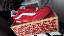 VANS Sport Men's Low Top Lace Up Athletic Sneaker Red/White Suede