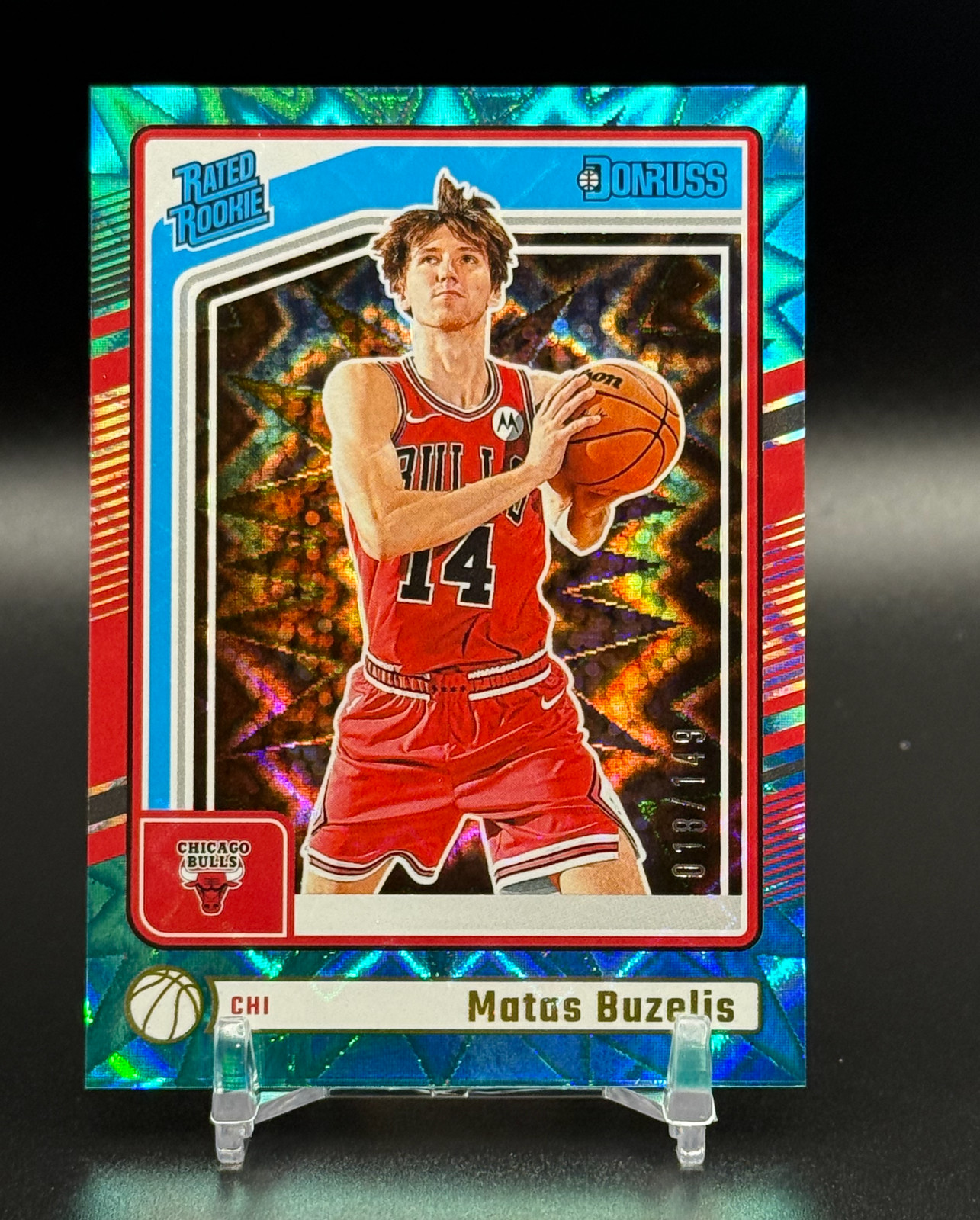 2024-25 Panini Donruss Matas Buzelis RC Rated Rookie #240 Teal Explosion /149