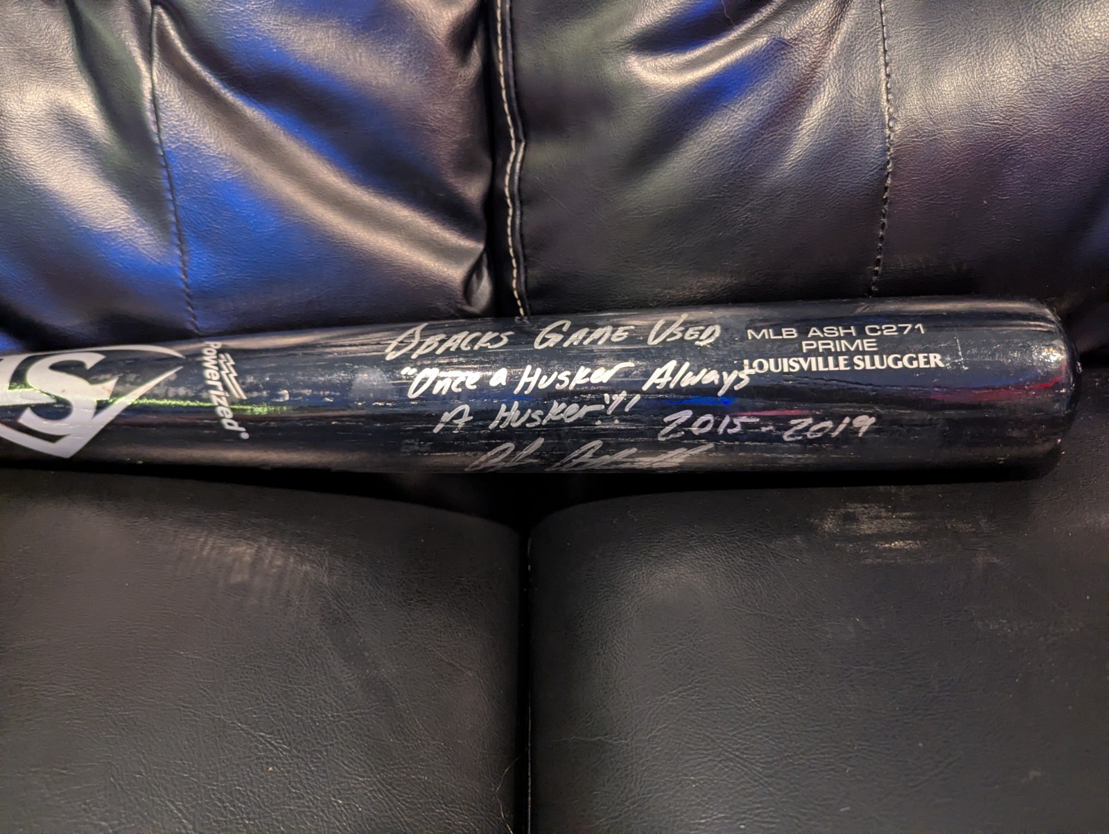 Game Used Nebraska Cornhuskers Angelo Altavilla Signed Auto Inscribed Bat ⚾👀🔥 view 3