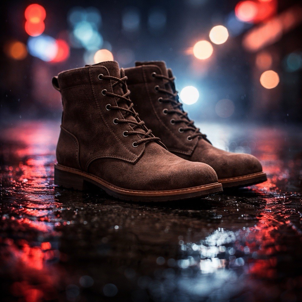 Goodfellow & Co Brown Lace-Up Boots for Men, Round Toe  display picture 1