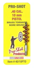 Pro-Shot Tornado Bore Brush For .40 Cal./10 mm Pistol #8-32 Thread Brass 4010PTO