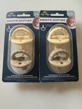 itzy ritzy sweetie soother 0-6 month set of 4 pacifiers butter and toast color