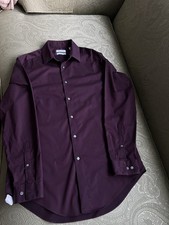 Calvin Klein Mens Slim Fit Performance Non-Iron Button Down Shirt 16 34-35