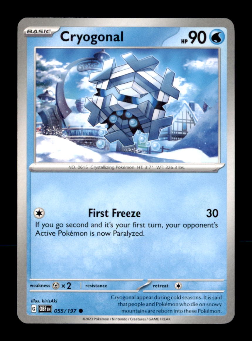 Cryogonal 055/197 Common Obsidian Flames Pokemon Near Mint