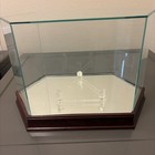 Glass and Mirror Display Cherry Wood case For Signed Autographed Football NFL — photo 2