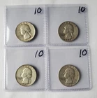 Washington Quarter 4 Coin Lot. 1944, 1958, 1946 S, 1944 Auction Lot  #10