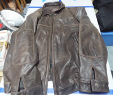 St. John's Bay Dark Brown Leather Jacket Plaid Lined Men's XL