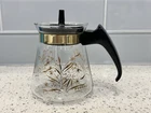 Vintage Mini Pyrex Coffee Tea Carafe Pot Wheat Pattern Single 2 Cup Glass USA