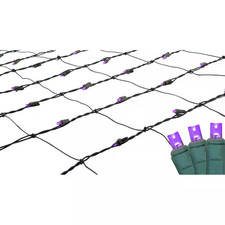 4 Ft. X 6 Ft. Purple LED Net Style Christmas Lights with Green Wire