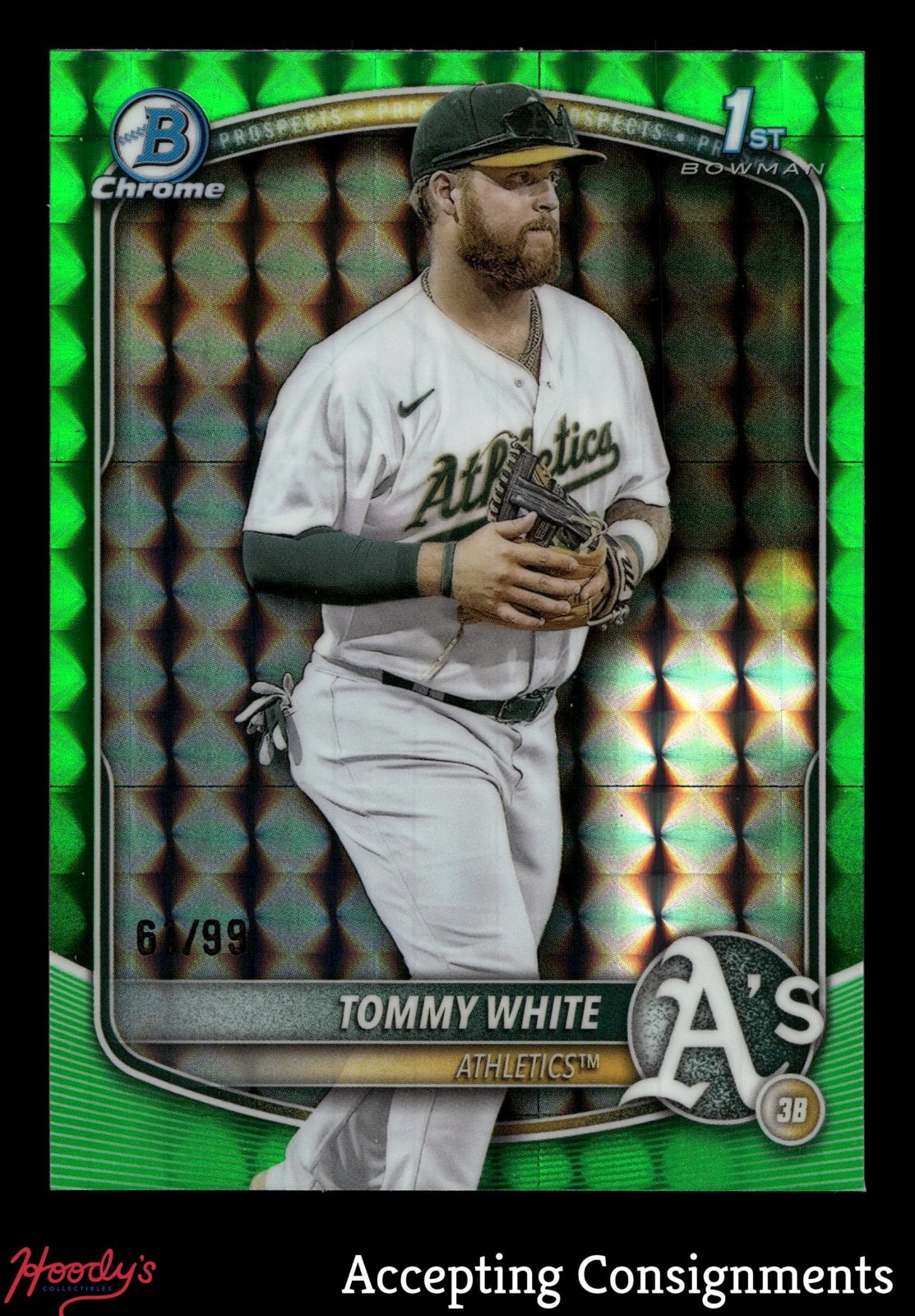 2025 Bowman Chrome Prospects Green Geometric Tommy White 1ST ROOKIE 61/99