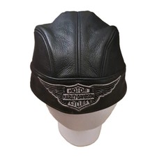 Harley-Davidson Black  Leather Skull Cap, 100...