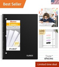 Spiral Notebook, 1-Subject, College Ruled Paper, 8" x 10-1/2", 100 Sheets per...