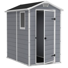 BOX CASETTA IN RESINA DA GIARDINO 130X192X198H CM KETER MANOR 4X6 GRIGIA 70001