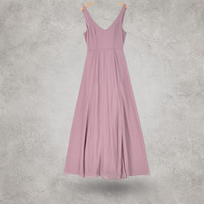 Show Me Your Mumu Jenn Maxi Dress M Dusty Rose Luxe Chiffon Fit Flare Swing USA
