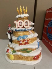 Vandor Dr Seuss 100th  Seussentennial Cat In Hat Cookie Jar Birthday Cake