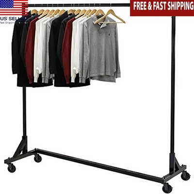 Commercial Grade Garment Rack Heavy Duty 400lbs Capacity Black Z Base Design New