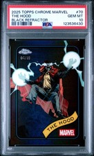 2025 TOPPS CHROME MARVEL BLACK REFRACTOR #70 THE HOOD 4/10 PSA 10