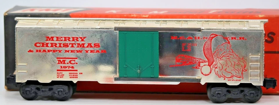 KMT, Kris Model Trains, MERRY CHRISTMAS BOXCAR Metallic Gold, #1978 W/ O.G. Box - Image 2 of 4