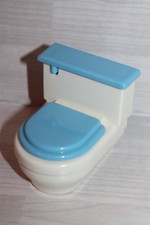 Little Tikes Grand Mansion Dollhouse Toy Miniature Blue & White Bathroom Toilet