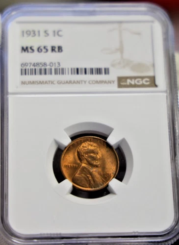 1931 S US Lincoln 1c Key Date NGC MS65 RB (Red Brown)..