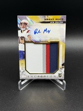 Drake Maye 2024 Topps Inception Rookie Jumbo Relic Auto RC Patch Gold /15