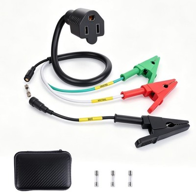 HVAC Adapter Cord with Inline 15A Replaceable Fuse, Circuit Breaker Finder Ac...