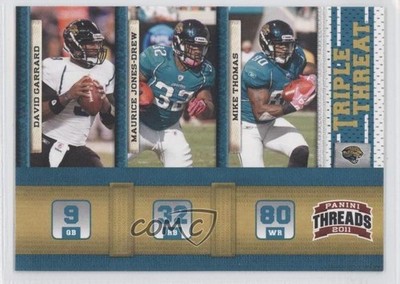 2011 Threads Triple Threat David Garrard Maurice Jones-Drew Mike Thomas #9 0a1