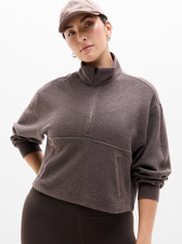 Athleta Tranquil Waffle 1/2 Zip Sweatshirt 769575 On Sale Free Ship