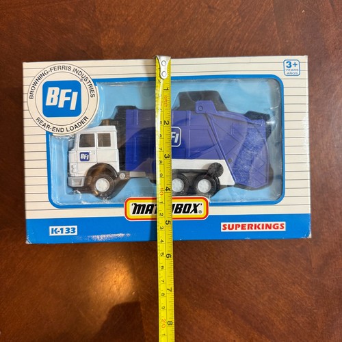1996 Matchbox Superkings K-133 BFI Garbage Truck Rear-End Loader MIB Vintage - Picture 9 of 9