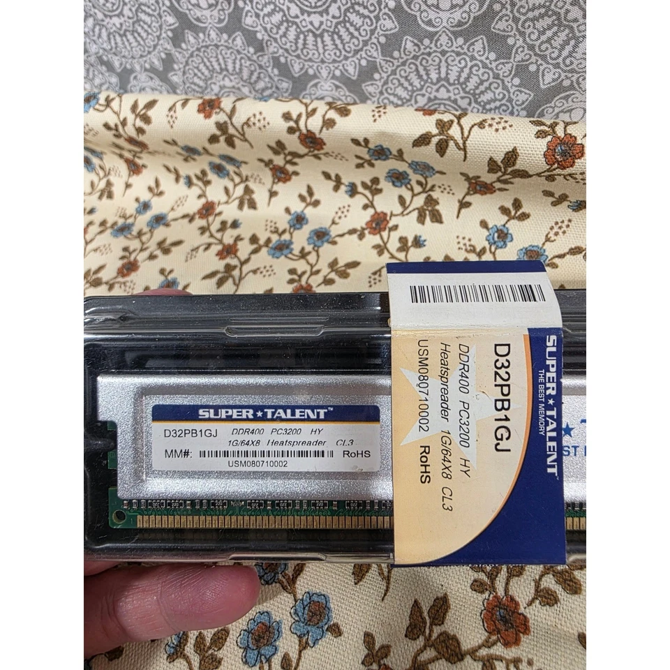Super Talent 1GB DDR400 PC3200 HY Desktop Memory RAM D32PB1GJ 1G/64x8 CL3 - Image 3 of 4