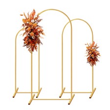 Arch Backdrop Stand 3pcs Gold Metal Arch Stand Wedding Arch Frame Square Balloon