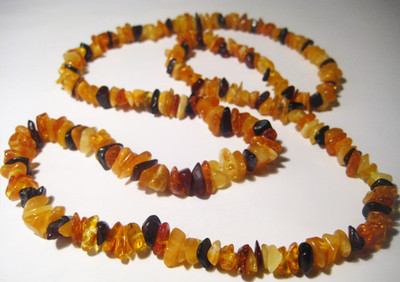 Collier En Véritable Ambre Baltique Multicolore - Naturel, Fabriqué En Lituanie - Neuf Sans Emballage